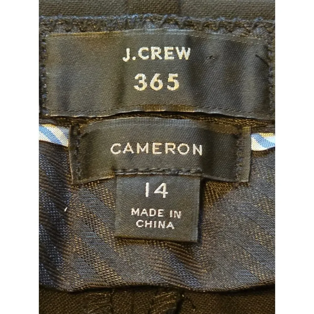 J Crew 365 Cameron Pants Womens Size 14 Black High Rise Office Career Classic